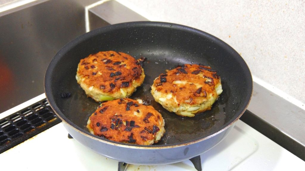 ハンバーグが焼けました