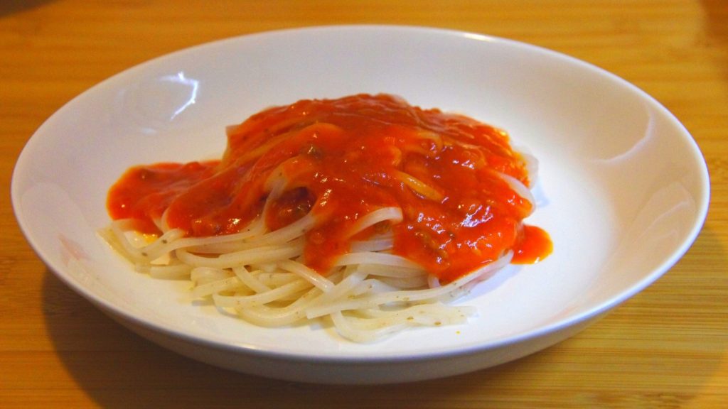 ミートソースパスタ出来上がり